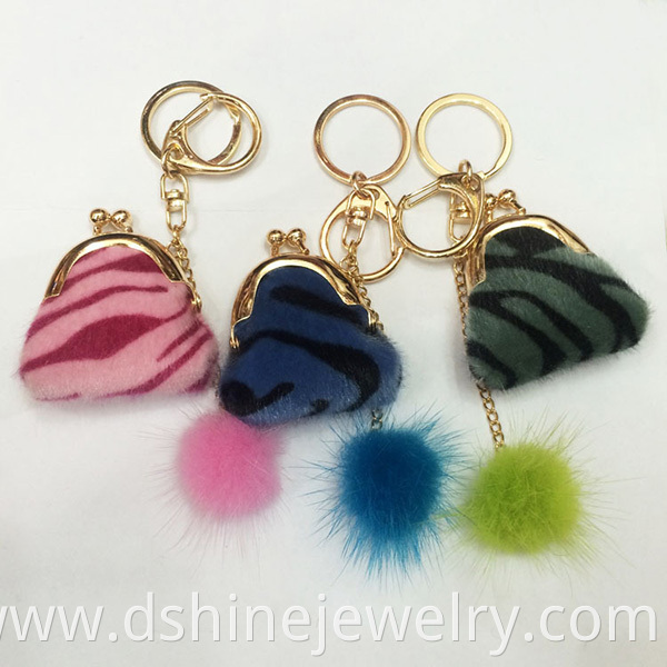 Mink Fur Ball Keychains